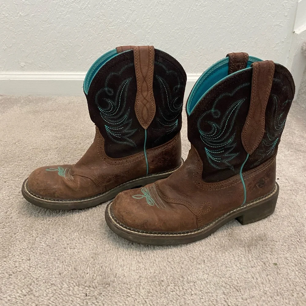 Ariat Fat Baby Heritage Dapper Western Cowboy Boots 10016238 Sz 9 - Picture 2 of 8